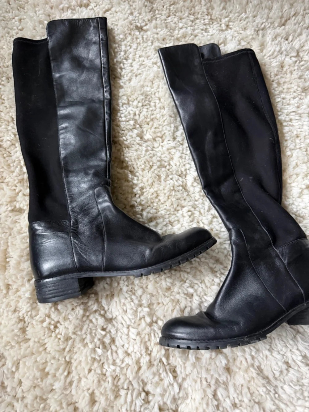 Classic Michael Kors Black Leather cute design Over-the-Knee Riding Boots with L